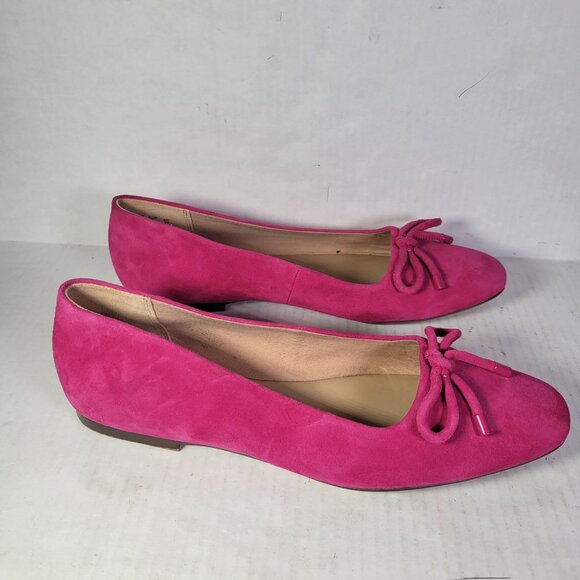 Naturalizer Women Fuchsia Suede Ballet Flats With Bow Detail Size 10 - Picture 5 of 7